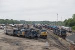 AMTK 145 Leads Amtrak 691 Through Rigby Yard